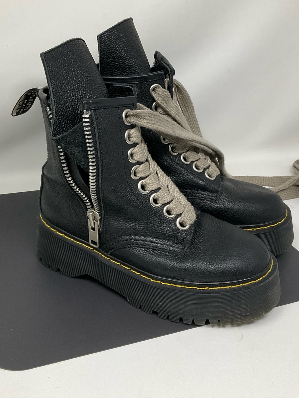 RICK OWENS x DR. MARTENS 1460 Quad Unisex Combat Boots size 7